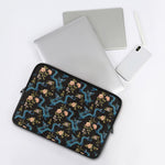 Chinese Dragon And Flower Pattern Print Laptop Sleeve