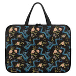 Chinese Dragon And Flower Pattern Print Laptop Sleeve With Handle