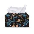 Chinese Dragon And Flower Pattern Print Leather Tissue Box Cover