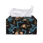 Chinese Dragon And Flower Pattern Print Leather Tissue Box Cover