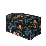Chinese Dragon And Flower Pattern Print Leather Tissue Box Cover