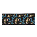 Chinese Dragon And Flower Pattern Print Long Kitchen Mat