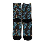 Chinese Dragon And Flower Pattern Print Long Socks
