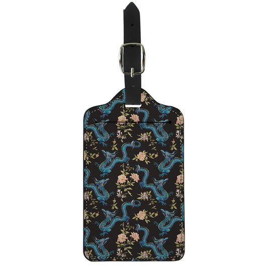 Chinese Dragon And Flower Pattern Print Luggage Tag