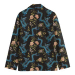 Chinese Dragon And Flower Pattern Print Men's Blazer