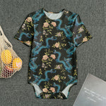 Chinese Dragon And Flower Pattern Print Men's Bodysuit