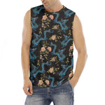 Chinese Dragon And Flower Pattern Print Men's Fitness Tank Top