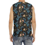 Chinese Dragon And Flower Pattern Print Men's Fitness Tank Top