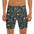Chinese Dragon And Flower Pattern Print Men's Long Boxer Briefs