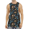Chinese Dragon And Flower Pattern Print Men's Muscle Tank Top
