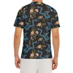 Chinese Dragon And Flower Pattern Print Men's Short Sleeve Rash Guard