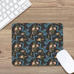Chinese Dragon And Flower Pattern Print Mouse Pad