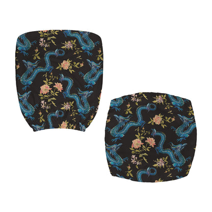 Chinese Dragon And Flower Pattern Print Office Chair Cover