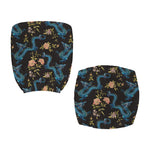 Chinese Dragon And Flower Pattern Print Office Chair Cover