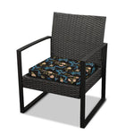 Chinese Dragon And Flower Pattern Print Outdoor Seat Cushion Cover