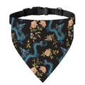Chinese Dragon And Flower Pattern Print Over The Collar Dog Bandana