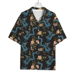 Chinese Dragon And Flower Pattern Print Rayon Hawaiian Shirt