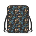 Chinese Dragon And Flower Pattern Print Rectangular Crossbody Bag