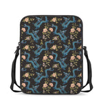 Chinese Dragon And Flower Pattern Print Rectangular Crossbody Bag