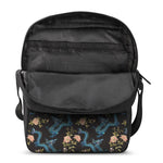 Chinese Dragon And Flower Pattern Print Rectangular Crossbody Bag