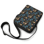 Chinese Dragon And Flower Pattern Print Rectangular Crossbody Bag