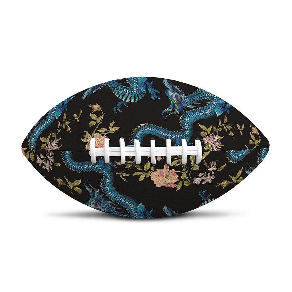 Chinese Dragon And Flower Pattern Print Rugby Ball