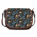 Chinese Dragon And Flower Pattern Print Saddle Bag