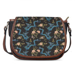 Chinese Dragon And Flower Pattern Print Saddle Bag
