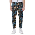 Chinese Dragon And Flower Pattern Print Joggers