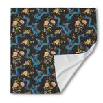 Chinese Dragon And Flower Pattern Print Silk Bandana