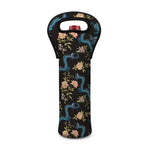 Chinese Dragon And Flower Pattern Print Single Neoprene Wine Tote