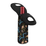 Chinese Dragon And Flower Pattern Print Single Neoprene Wine Tote