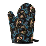 Chinese Dragon And Flower Pattern Print Single Oven Mitt