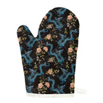 Chinese Dragon And Flower Pattern Print Single Oven Mitt