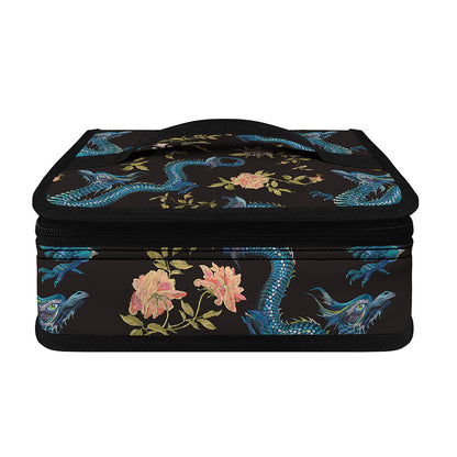 Chinese Dragon And Flower Pattern Print Small Lunch Bag