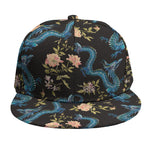 Chinese Dragon And Flower Pattern Print Snapback Cap