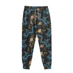 Chinese Dragon And Flower Pattern Print Sweatpants