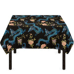 Chinese Dragon And Flower Pattern Print Tablecloth