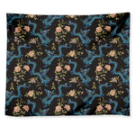 Chinese Dragon And Flower Pattern Print Tapestry