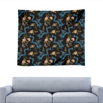 Chinese Dragon And Flower Pattern Print Tapestry