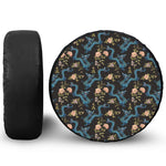 Chinese Dragon And Flower Pattern Print Tire Cover