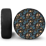 Chinese Dragon And Flower Pattern Print Tire Cover With Camera Hole