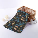 Chinese Dragon And Flower Pattern Print Towel