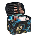 Chinese Dragon And Flower Pattern Print Travel Makeup Bag