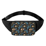 Chinese Dragon And Flower Pattern Print Waist Bag