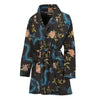 Chinese Dragon And Flower Pattern Print Women's Bathrobe