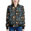 Chinese Dragon And Flower Pattern Print Women's Bomber Jacket