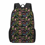 Chinese Dragon Flower Pattern Print 17 Inch Backpack
