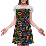 Chinese Dragon Flower Pattern Print Adjustable Apron