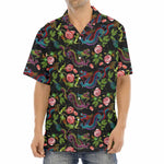 Chinese Dragon Flower Pattern Print Aloha Shirt